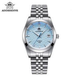 ADDIESDIVE Automatic Mechanical Watch Man European American Business Leisure Wristwatch Luxury Silver Luminous Waterproof 240428