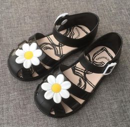 Flower Shoes Spring Summer Jelly Shoe Sandals Baotou Girl Non-slip Kids Sandal Toddler Black Color2804694