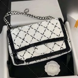 Crossbody Bags LARGE Classic Flap Bag Designer Shoulder Bag Luxury Chain Bag Fashion Handbag 10A Mirror 1:1 Quality Evening Bag Sequins Bag with Gift Box Set WC406 862