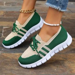 Casual Shoes Women Knitted Platform Sneakers Spring Soft Thick Sole Sport Woman Design Breathable Running Plus Size 42