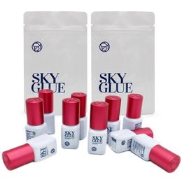 10 Bottles SKY Glue Strands False Eyelashes Extension Supplies Korea 5ml Black Red Blue Cap Beauty Health Makeup Tools Adhesive 240426
