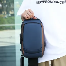 School Bags Multifunction Anti-theft USB Body Travel Shoulder Bag Man Crossbody Cross Men's Sling Chest Pack Messenger For Male