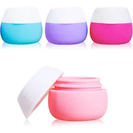 Storage Bottles 4PCS Travel Containers For Toiletries Silicone Cream Jars Leak-proof Accessories With Lid Cosmetic Makeup Face Body