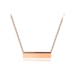 Top Quality Never Fade Blank Plain Necklace High Polished Simple Bar Pendant Necklace For Women Gift5011869