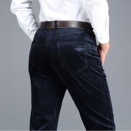 Icpans Big Size 40 42 Casual Pants Men Corduroy Winter 2018 Black Navy Blue Cotton Warm Straight Stretch Mens Thick Trousers 296e