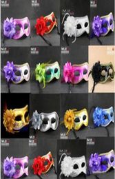 Fashion Women Sexy Hallowmas Venetian mask masquerade masks with Lady flower feather dance party masks masquerade ball mask masque4722256