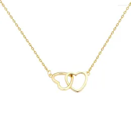 Pendant Necklaces Minimalist Love Necklace Women's Gold Plated Elegant Style Collarbone Titanium Steel Non-fading