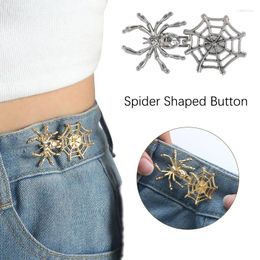 Brooches Fashion Creative Spider Web Button Pants Skirts Waist Tightener Detachable Adjustable No Sewing Required Jeans Buckle
