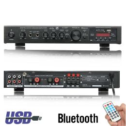 Amplifier Sunbuck Bluetooth Digital Amplifier Stereo LED USB AV Power Surround Bass High Resolution Audio Player Subwoofer Amplificador