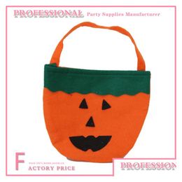 Other Festive Party Supplies Halloween Tote Gift Bag Children Non Woven Pumpkin Organiser Bags Cute Candy With Handle Wholesale Db Dhwzs