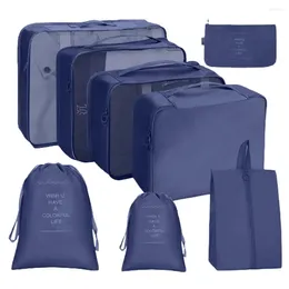 Storage Bags 8Pcs/Set Multi Sizes Travel Organizer Bag Foldable Suitcase Drawstring Wash Clothes Accessories