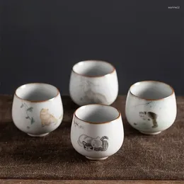 Teaware Sets Large Ru Kiln Teacup Travel Personal Meditation Cup Handmade Ceramic Tea Bowl Master Household Set Accessories