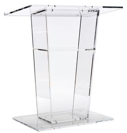 Lectern Podium Clear Acrylic 47 Inch Tall with Inner Shelf Rubber Feet 24x 158 Inch Top Surface4798926