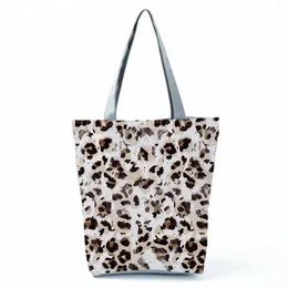 Shoulder Bags Fashion Leopard Printed Handbag Outdoor Women Bag Casual Travel Eco Reusable High Capacity Shopping Custom Pattern