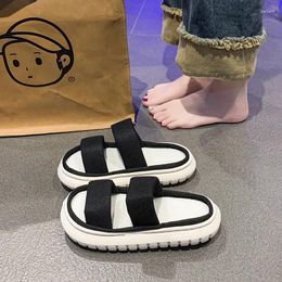 Dress Shoes Korean Version Of Minimalist And Fashionable Slippers For Women's Summer Thick Soled Anti Slip Casual Versatile Open Toe Sandals