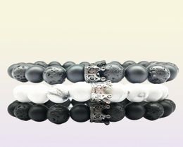 Ruberthen On Simple Design Crown Charm Bracelet Howlite Lave Trendy Sweethearts Powerful Jewellery Drop Beaded Strands7258220