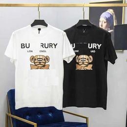 2024 designer summer new fashion brand plaid bear casual couple men and women half-sleeved casual short-sleeved T-shirt