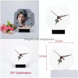 Frames And Mouldings Sublimation Mdf Wooden Po Frame Blank Printable Pattern With Clock Diy Woodblock Print Christmas Gifts Drop Deliv Dhhgb