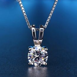 Handmade Lab Diamond Pendant Real Party Wedding Pendants Choker Chain Necklace For Women Fine Jewellery