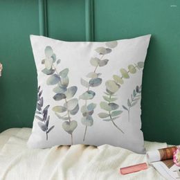 Pillow Decorative Throw Pillowcase Stylish Plant Leaf Print Set For Chair Sofa Decor Non-fading Covers With Zipper
