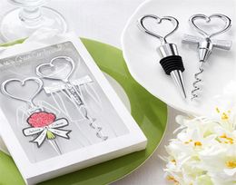 Love Heart Shape Wine Corkscrew Bottle Opener Stopper Sets Wedding Souvenirs Guests Gift Party Favour Wedding Giveaways Gift EEA1968916688