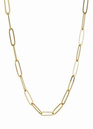 Gold Colour Paper Clip Lick Chain Choker Necklace for Women Link Chain Wedding Birthday Jewellery 15 16 17 inches5460873