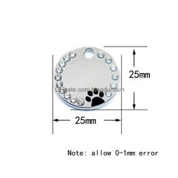 Dog Tag Id Card Anti-Lost Puppy Personalized Dogs Cats Name Tags Collars Necklaces Engraved Pet Nameplate Accessories S Plate Drop Del Dh7Ih