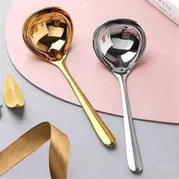 Spoons Long Handle Porridge Spoon Thickened Material Round Kitchen Bar Supplies Creativity Stainless Steel Ladle Durable