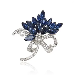 Brooches Mother's Day Rhinestone Flower For Women 4-color Bouquet Pin Holiday Wedding Party Mother Gift Accessories