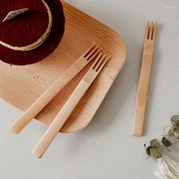 Forks Kitchen Bar Tableware Creative And Practical Wooden Fruit Fork Suitable For Salad Cakes Desserts Use To Reusable