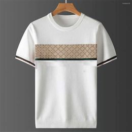 AA t Mens Shirts 2024 Plus Size Autumn Half Sleeve Sweater Mens Short T-shirt Embroidery Casual Line Top Large