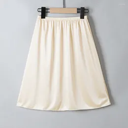 Skirts Breathable Half Slip Skin-friendly Underskirt Women Solid Colour Petticoat Skirt Under Dress Light Smooth Plain Soft Summer