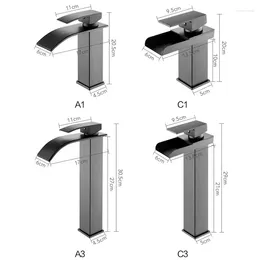 Bathroom Sink Faucets Square Creative Faucet Above Countertop Black And Cold Waterfall Washbasin