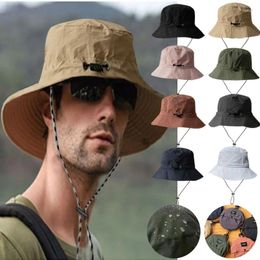 Berets Summer Outdoor Fishing Hiking Sun Hat For Men Women Boonie Wide Brim Bucket Safari Cap Cotton