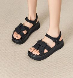 Dress Shoes Footwear Platform Roman Style Sandals For Woman Round Toe Tip Women's Outdoor Summer 2024 Casual Vintage Sandal Asian Size