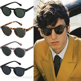 Sunglasses GOZLUGU Fashion Round Lense Clear Frame Gregory Peck Brand Designer Men Women Sunglass Retro Gafas Oculos 256G
