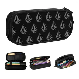 Diamonds Logo Pencil Cases For Girl Boy Big Capacity Volcoms Pen Bag Box School Supplies