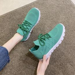 Casual Shoes Ladies Vulcanised 2024 Summer Simple Solid Colour Mesh Breathable Sneakers Comfort Flat Plus Size 43