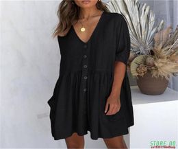 Women039s Swimwear Plus Size Cotton Beach Cover Up Women Tunic Summer Ladies Beachwear Sexy Swim Dress Swimsuit With Skirt Pare5896860