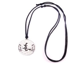 WITCH Pendant Magic Amulet m Witch 1692 Moon Cat Broom Charm Necklace Jewelry Trade Assurance Service9393467