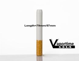 Cigarette Smoke Pipe Ceramic Hitter 79mm 57mm Yellow Philtre Colour Cig Shape Tobacco Pipes Herb One Bat Portable DHL 1205813117
