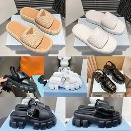 Designer prado Sandals Rubber Thick Soled Baotou Ladies Casual Heightening Buckle Woman luxury Fashion gear Outdoor Beach coolness exercise Sandal