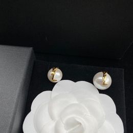 Designer Letters Earrings Stud For Womens Pearl Earring Fashion Gold Earrings Jewelry Mens Luxurys Hoop Earring Boucle Accessories 2209291D 196O