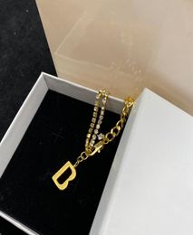 Pendant Necklaces Women Designer Gold Diamonds Letter Necklace Designers Jewelry New Womens Accessories Casual Double Deck Necklac7075840