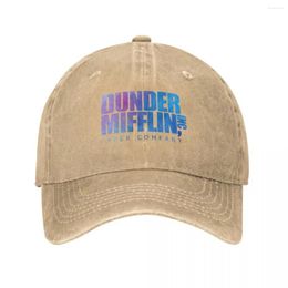 Ball Caps Dunder Mifflin Paper Company Inc The Office Logo Baseball Cap Retro Distressed Washed Snapback Men Outdoor Travel Hat