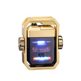 Double Arc Gyro Double-Sided Colour Light Electronic Pulse Lighter