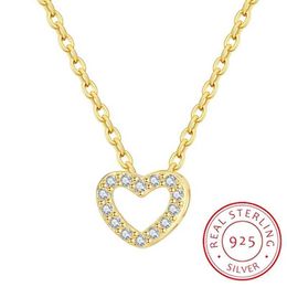 Anhänger Halskette 2024 Neues 18k Gold Open Heart Halskette Halskette geeignet für Frauen Sterling Silber S925 JETZTSCHAFTE GESCHICHTE JUDELY Q240430