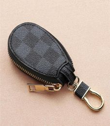 Car Keys Bag Keychains Rings Brown Flower Plaid PU Leather Gold Metal Keyrings Holder Pendant Charms Fashion Pouches Jewelry Gifts6499943