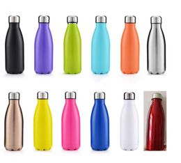 New 500ml 17oz Cola Shaped Sport water bottle Vacuum Insulated Travel Water Bottle Double Walled Stainless Steel Vacuum Bottle cok4282662