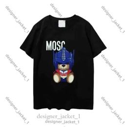 Men's T-Shirts Moschinno Summer Italian Luxury Brands Men And Women Round Neck Short Sleeves Moschinno Shirt Fashion Printed Loose Fit Cotton Outdoor Leisure 8110